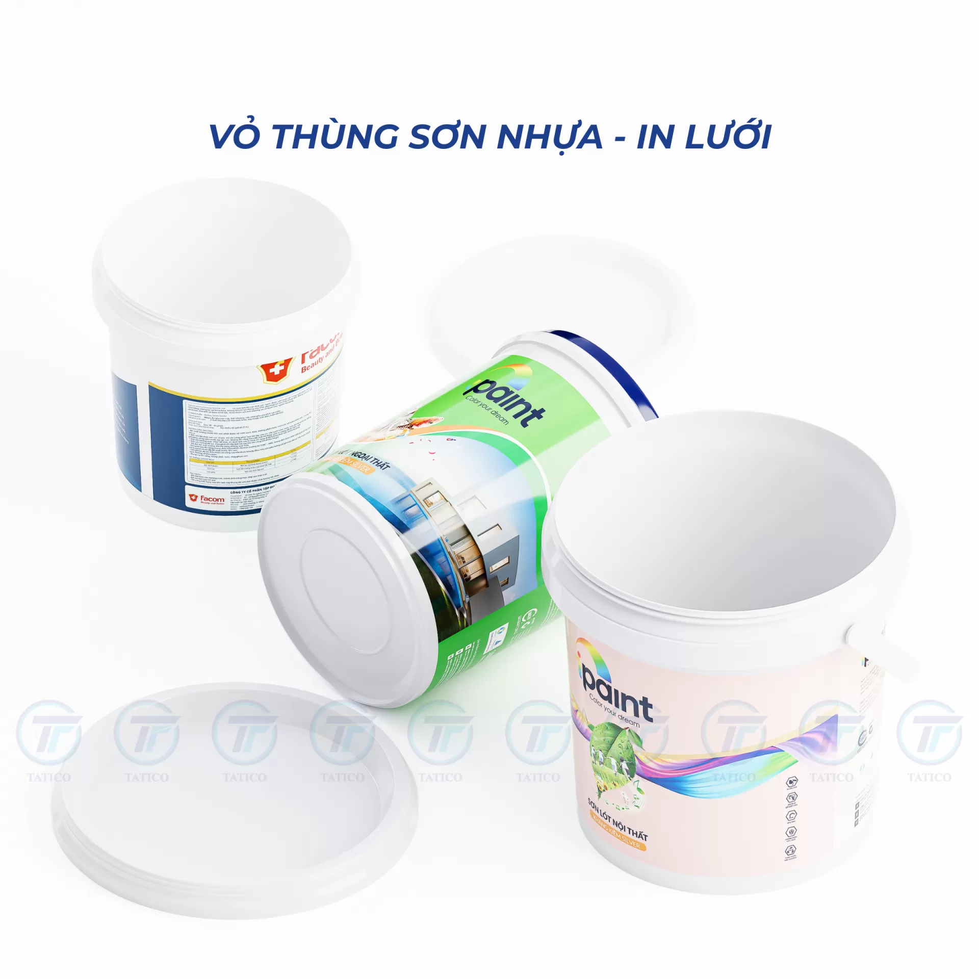 Vỏ thùng sơn nhựa Tatico in lưới